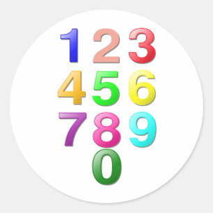 Adesivo Números inteiros ou números da contagem mais zer