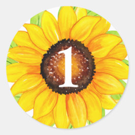 Adesivo Números Personalizados de Nascimentos de Girassol