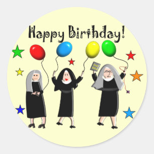 Adesivo Nun Happy Birthday Cards & Gifts