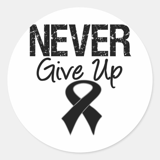 Adesivo Nunca dê acima (a melanoma) (Frente)