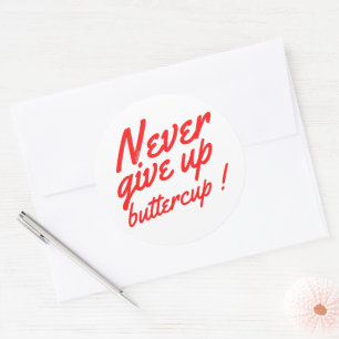 Adesivo NUNCA DESISTA DA BOTTERCUP, inspiração engraçada
