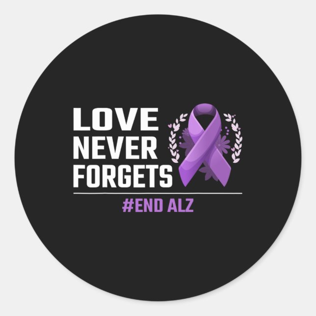 Adesivo Nunca Esquece Alzheimer Purple Ribbon Heimer (Frente)