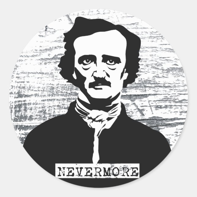 Adesivo Nunca mais Edgar Allan Poe (Frente)