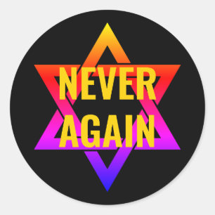 Adesivo NUNCA MAIS Holocausto YOM HASHOAH