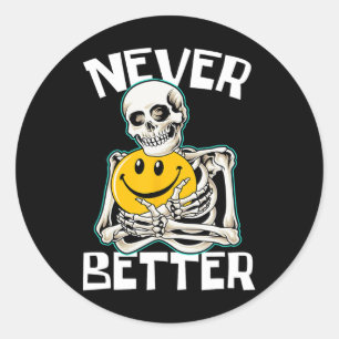 Adesivo Nunca Melhor Esqueleto Diversão do Skull Halloween