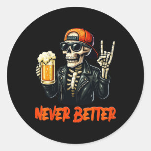 Adesivo Nunca Melhor Roupa De Halloween Do Skeleton Rock