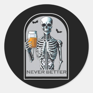 Adesivo Nunca Melhor Skeleton Divertir O Halloween Para A