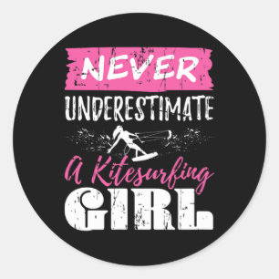 Adesivo Nunca Subestime Um Presente De Kitesurfing Menina
