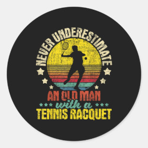 Adesivo Nunca Subestime Um Velho Homem - Tênis Racket Spo