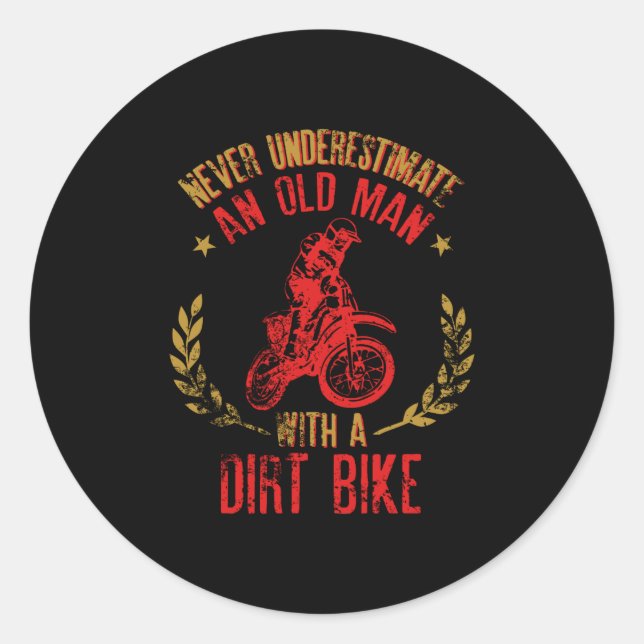 Adesivo Nunca Subestime Um Velho Papoila Com Uma Bicicleta (Frente)