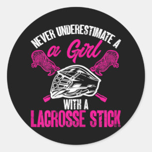 Adesivo Nunca Subestime Uma Garota Com Lacrosse Stick Pla