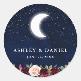 Adesivo Nuptura Celestial Blue Sky Moon Stars Floral
