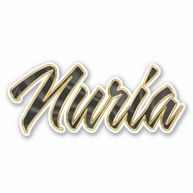Adesivo Nuria black gold Lettering Aufkleber Sticker (Frente)