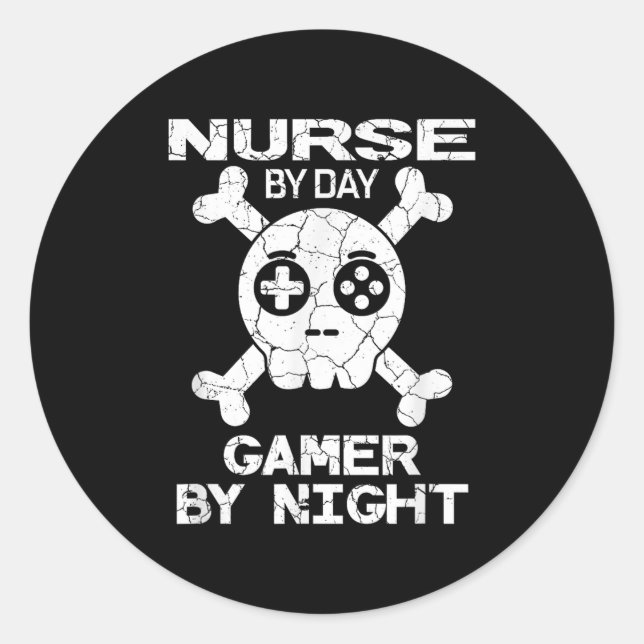 Adesivo Nurse By Day Gamer By Night - Gaming Quote  (Frente)