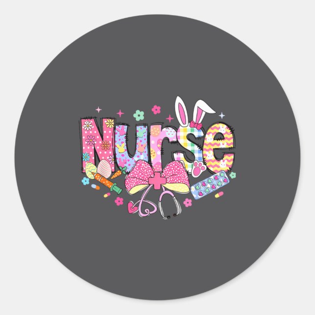 Adesivo Nurse Easter Day Cute Coquette Stethoscope Nursing (Frente)