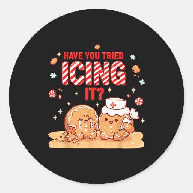 Adesivo Nurse Gingerbread Man Costume, Xmas Have You Tried (Frente)