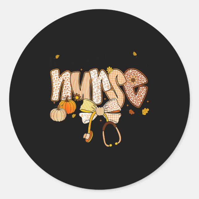 Adesivo Nurse Labor And Delivery Coquette Fall Pumpkin Tha (Frente)