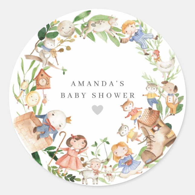 Adesivo Nursery Rhymes Baby Shower  (Frente)