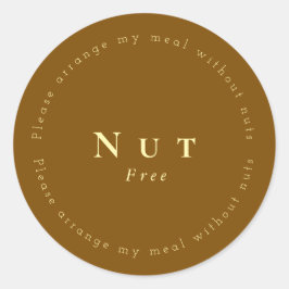 Adesivo Nut-Free Request Sticker, Brown - Light yellow