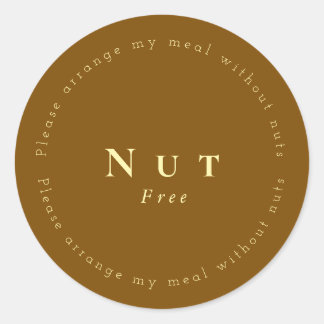 Adesivo Nut-Free Request Sticker, Brown - Light yellow