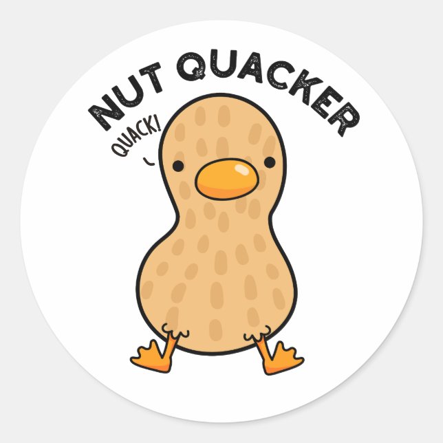 Adesivo Nut Quacker Funny Peanut Puns (Frente)