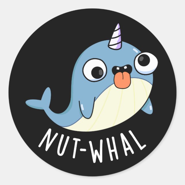 Adesivo Nut whal Funny Narwhal Pun Dark BG (Frente)
