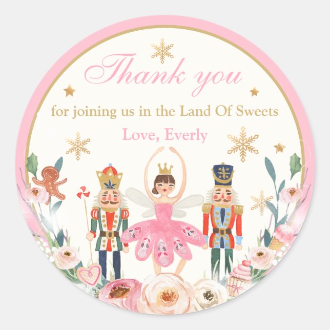 Adesivo Nutcracker Birthday Land Of Sweet Party Favor (Frente)