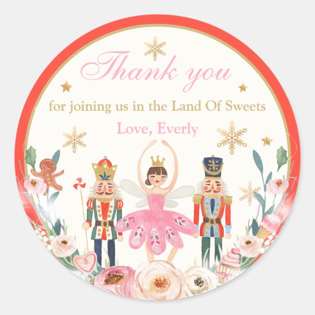 Adesivo Nutcracker Birthday Land Of Sweet Party Favor (Frente)