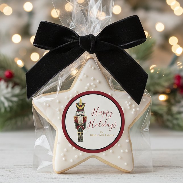 Adesivo Nutcracker Natal Feriado Aquarela Vermelho (Criador carregado)