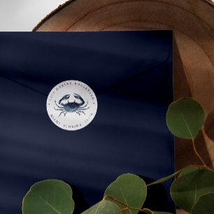 Adesivo Nutical Blue Crab Return address