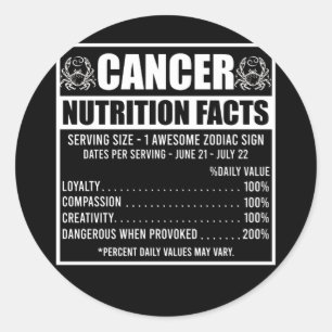 Adesivo Nutrição do cancer Astrologia Zodiac Horoscópio