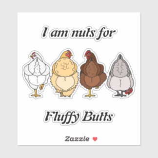 Adesivo nuts for fluffy butts chicken sticker