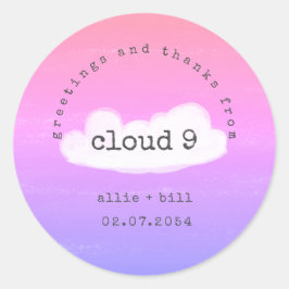 Adesivo Nuvem 9 Rosa Roxo Engraçado Fofo Agradecido