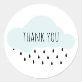 Adesivo Nuvem azul. Chá de fraldas obrigado você. Bebê