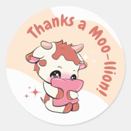 Adesivo Nuvem Branca de Vaca Laranja Pastel Obrigado