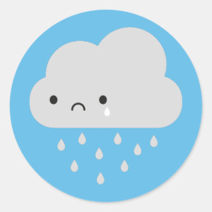 Adesivo Nuvem de chuva triste de Kawaii