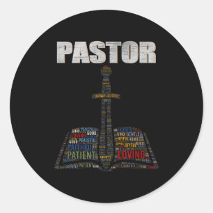 Adesivo Nuvem de palavras do ministro cristão Igreja Pasto