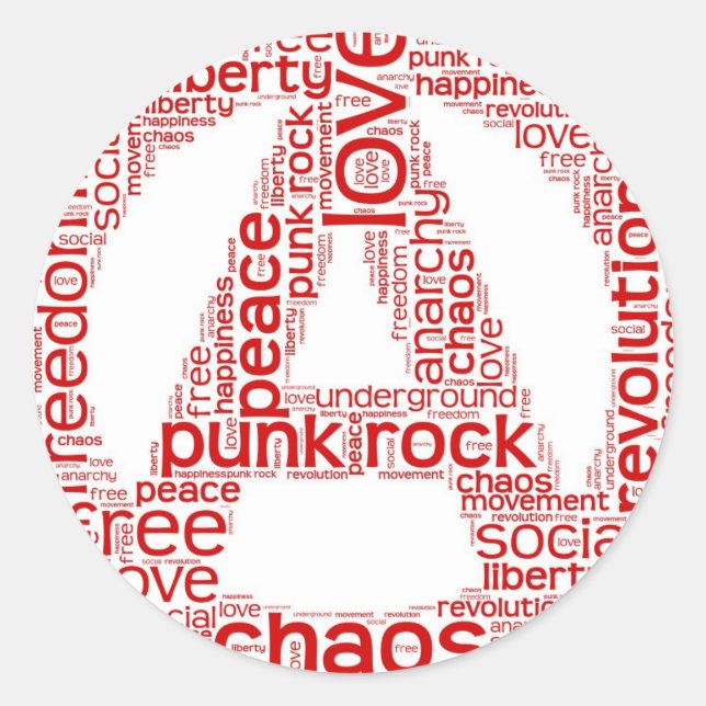 Adesivo Nuvem mundial em forma de anarquia (Frente)