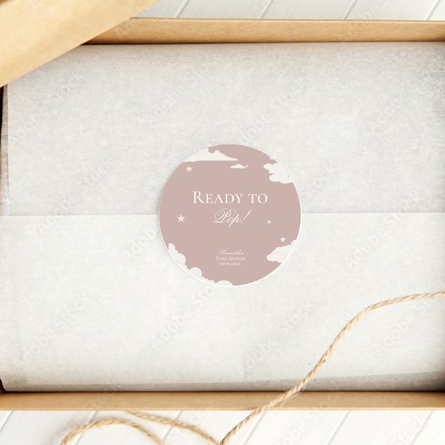 Adesivo Nuvem rosa russa mínima pronta para chá de fraldas (Criador carregado)