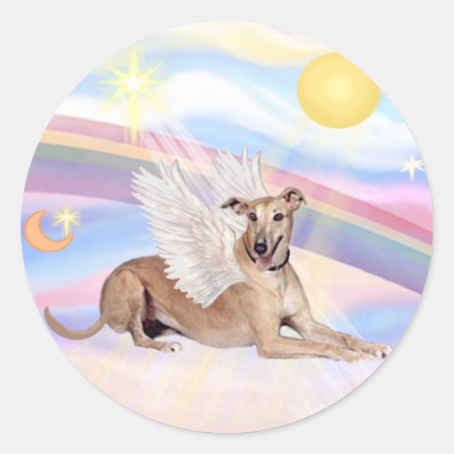 Adesivo Nuvens - Anjo Galgo Fawn (deitado) (Frente)