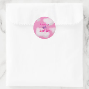Adesivo Nuvens cor-de-rosa fofos Personalizados Aniversári