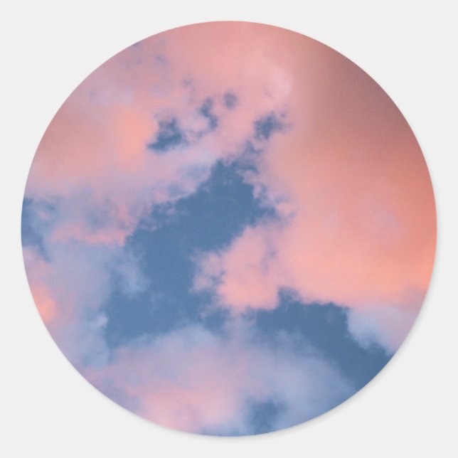 Adesivo Nuvens de Pêssego Fofas ao Pôr do Sol (Frente)