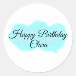 Adesivo Nuvens verdes azuis pastel feliz aniversário moder