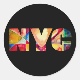 Adesivo NYC Nova Iorque Artsy Trendy Colorful Watercolor