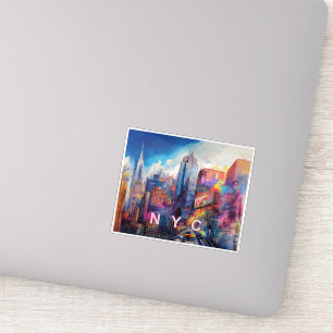 Adesivo NYC Skyline Abstrato Art