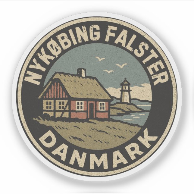 Adesivo Nykøbing Falster, Dinamarca Danmark  (Frente)