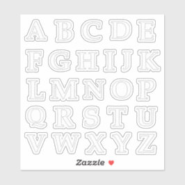 Adesivo O alfabeto nos títulos corta