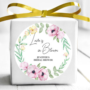 Adesivo O Amor com Anêmona Floral Rosa é no Chá de panela 