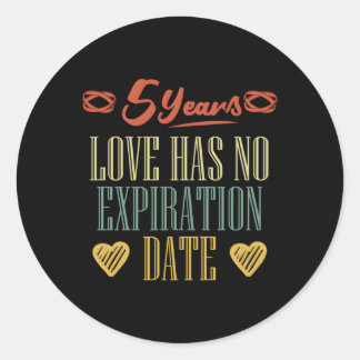 Adesivo O Amor De 5 De Aniversário Não Tem Data De Expiraç