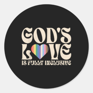 Adesivo O Amor de Deus é Totalmente Inclusivo Cristão Lgbt